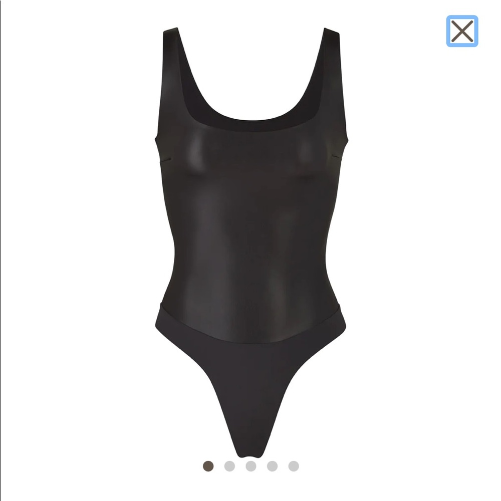 SKIMS FAUX LEATHER SCOOP BODYSUIT - NWT